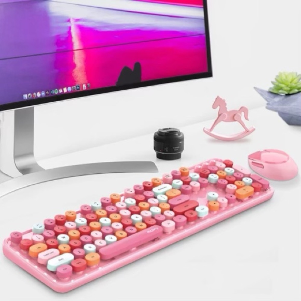 Cute 3 in 1 Wireless Keyboard & Mouse Combos 2.4G